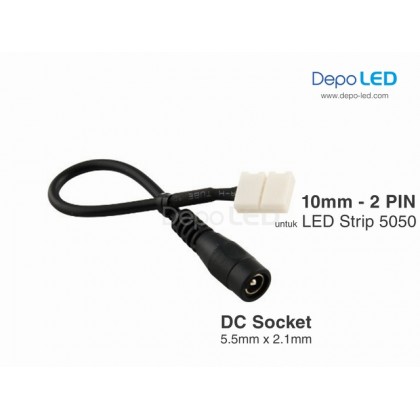 DC Female Socket to CLIP Flexible Connector | 10mm 2 PIN